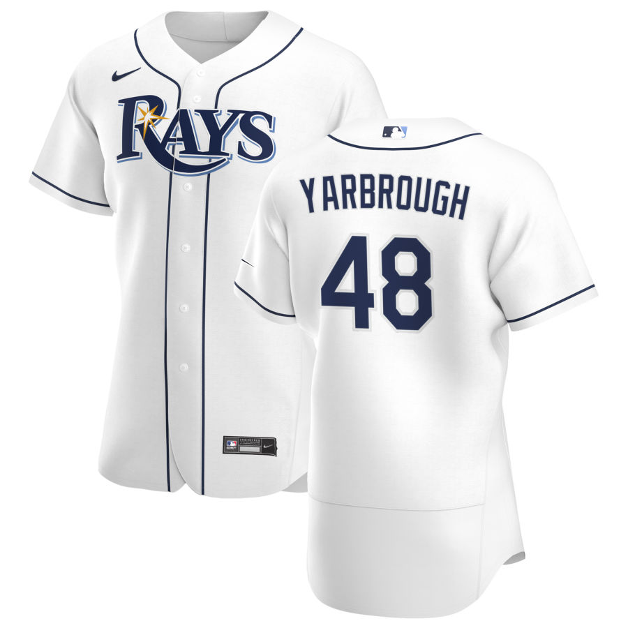 Tampa Bay Rays 48 Ryan Yarbrough Men Nike White Home 2020 Authentic Player MLB Jersey